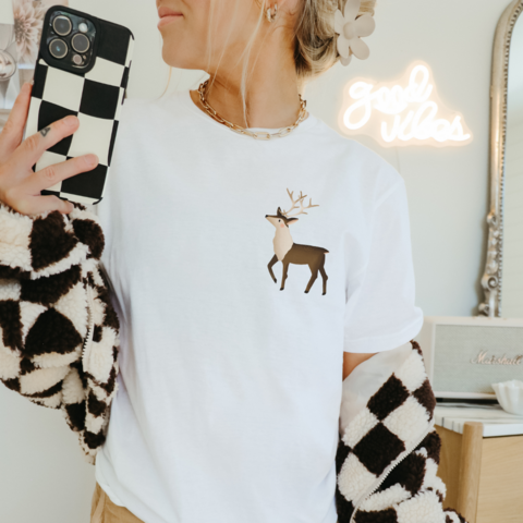 T-Shirt Rentier Norwegen - BIOBAUMWOLLE Weihnachten Skandinavien Shirt Geschenk Hirsch