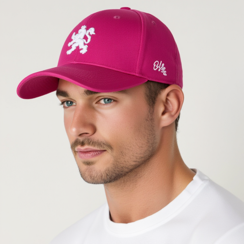 O.Leo Baseballkappe – Pink – Weißer Löwe – Pride-Flagge – Unisex