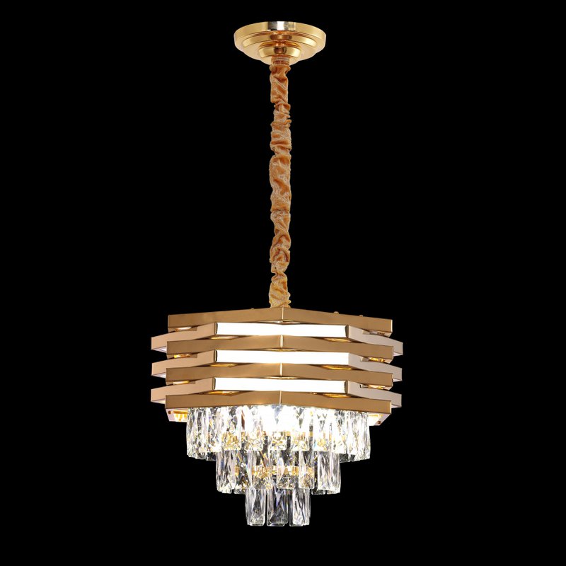 Crystal Gold hanging lamp | 40cm
