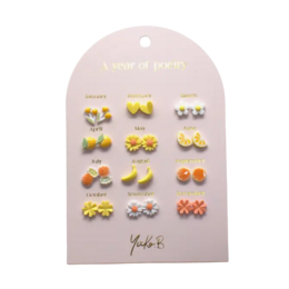 A Year of Yellow Poetry Earrings - English Version