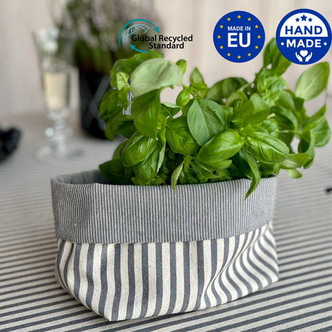 Cloth Basket, h=20cm, Recycled Cotton, Printed | Nord 1