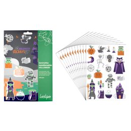 ADESIVI IN CARTA RIPOSIZIONABILI - HALLOWEEN - 2 - 8 cm - 240 pz - Colori assortiti