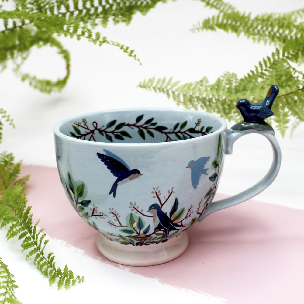 SECRET GARDEN BIRD TEACUP 