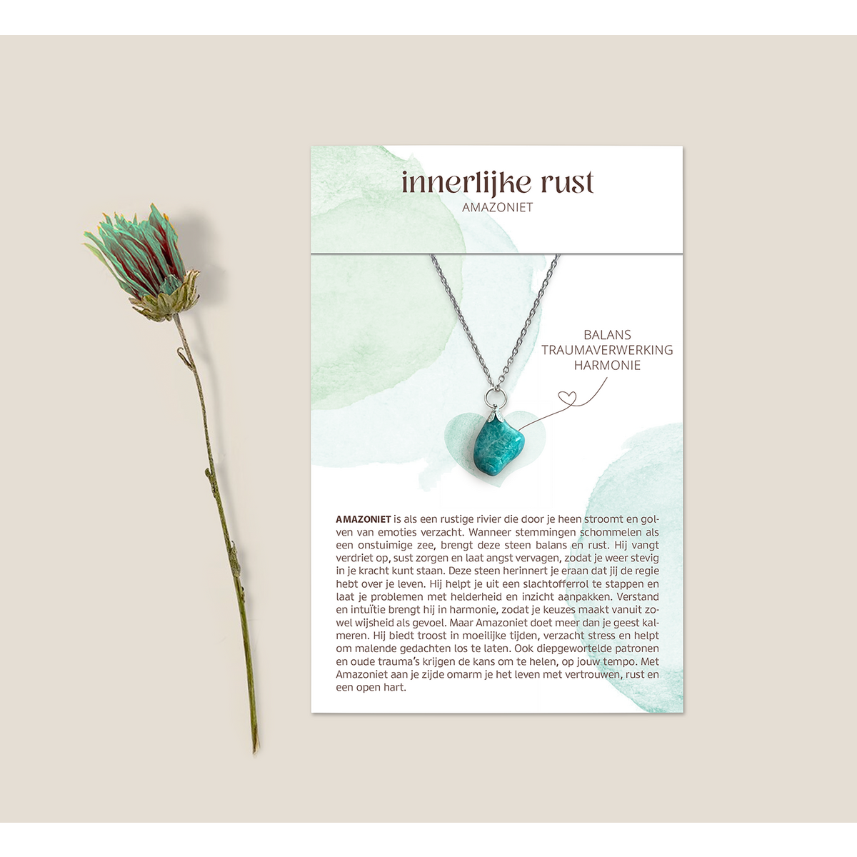 Gemstone necklace with Amazonite - Inner peace