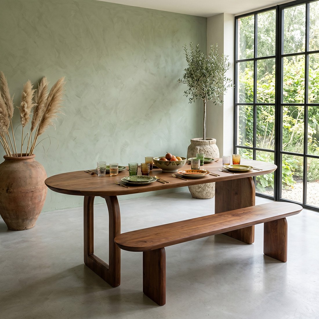 Esstisch aus Bullnose-Mangoholz, braun – Basismischung