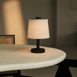 Rover zwarte houten oplaadbare lamp