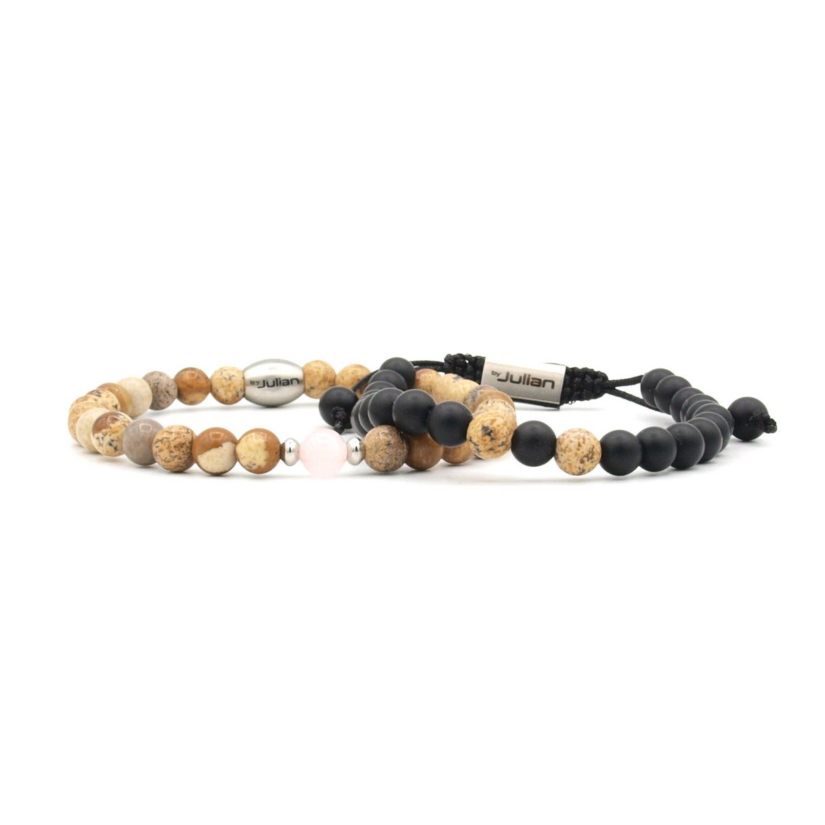 Moeder en zoon armbandenset Landschap Jaspis