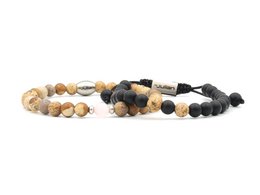 Moeder en zoon armbandenset Landschap Jaspis