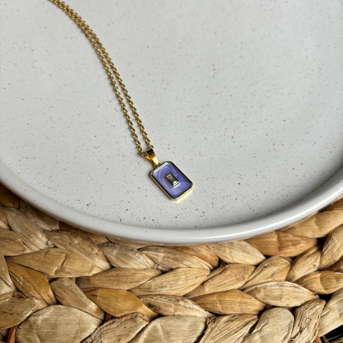 Pastel Gemstone Glow – Collana Pendente Pastello Zircone
