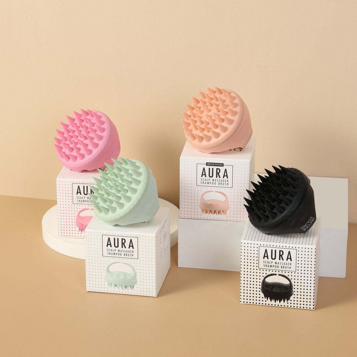 Sister Young l AURA Scalp Massager Brush for Washing and Head Massage