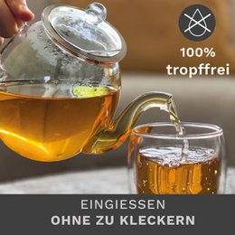 Creano glass teapot 1.5l with stainless steel strainer
