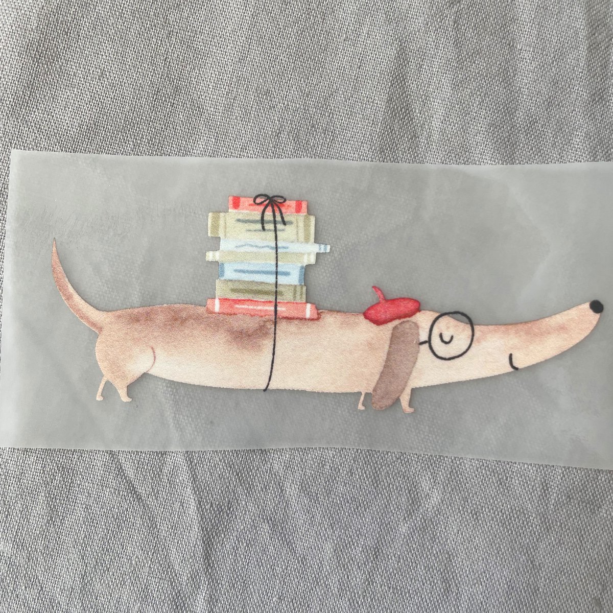 Iron image Dachshund with books, patches, hanging pictures dog, gift idea