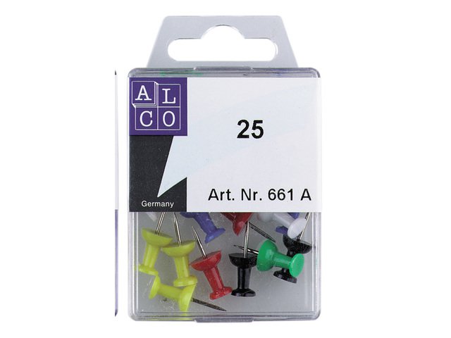 Pushpins Alco assorti doosje a 25st.