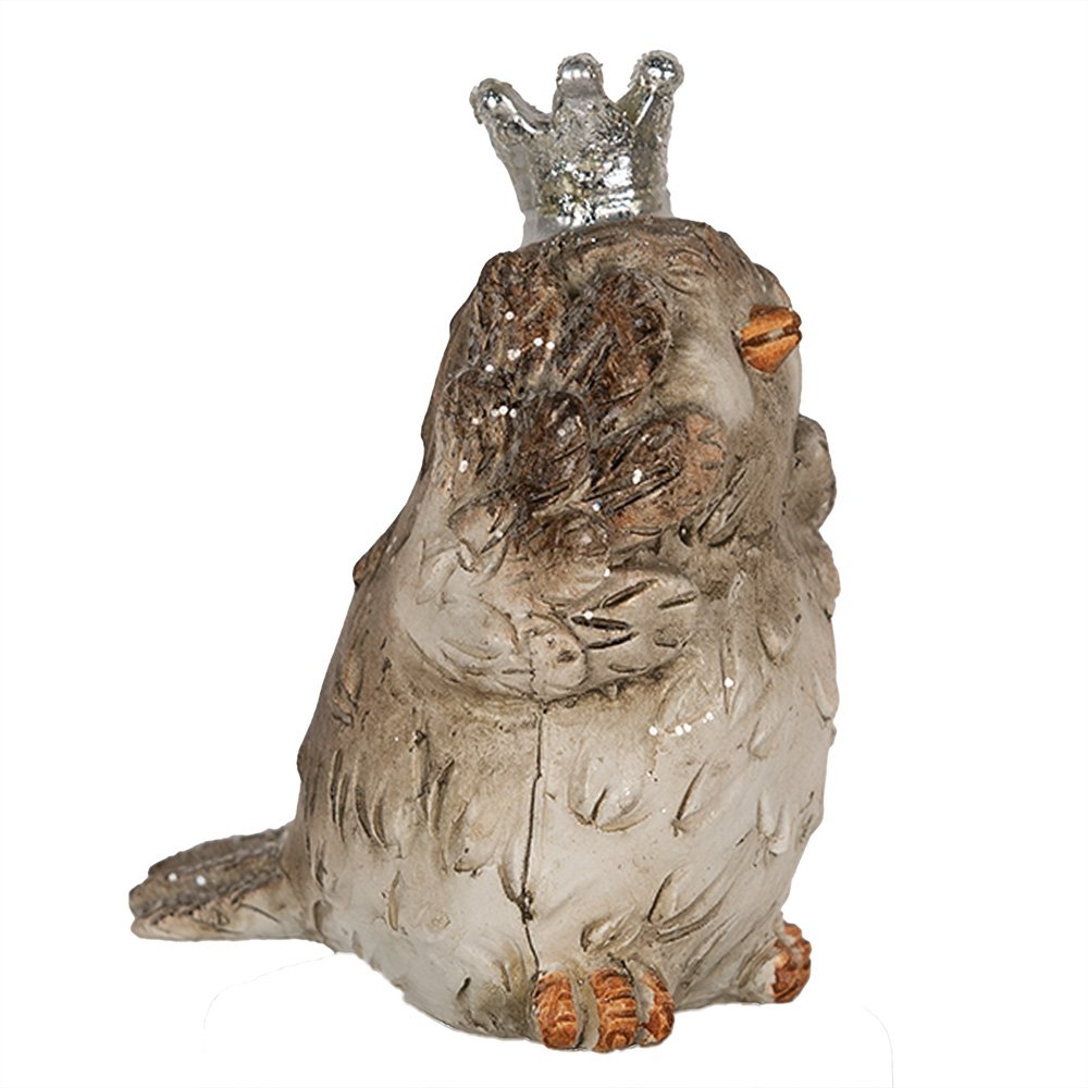 Dekobild Vogel 8 cm Beige Polyresin