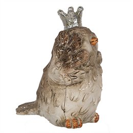Dekobild Vogel 8 cm Beige Polyresin