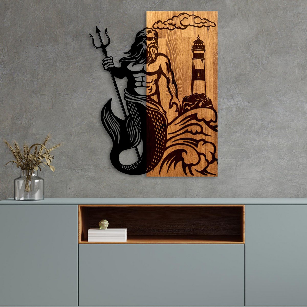 MA-467 Painting da parete in metallo in legno