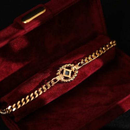 Bracciale a catena Luxe con onice verde