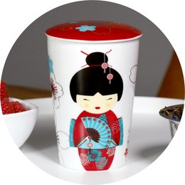 porcelænskrus TEAEVE® "Lille Geisha rød"