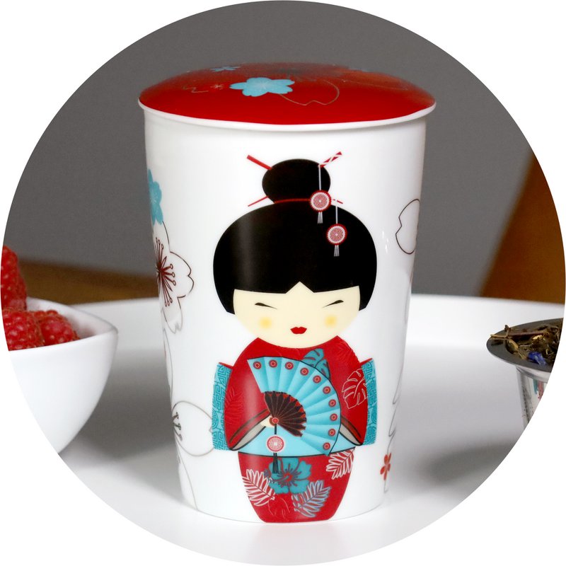 porcelænskrus TEAEVE® "Lille Geisha rød"