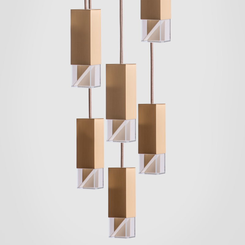 Lampe/én messing 6-lys lysekrone