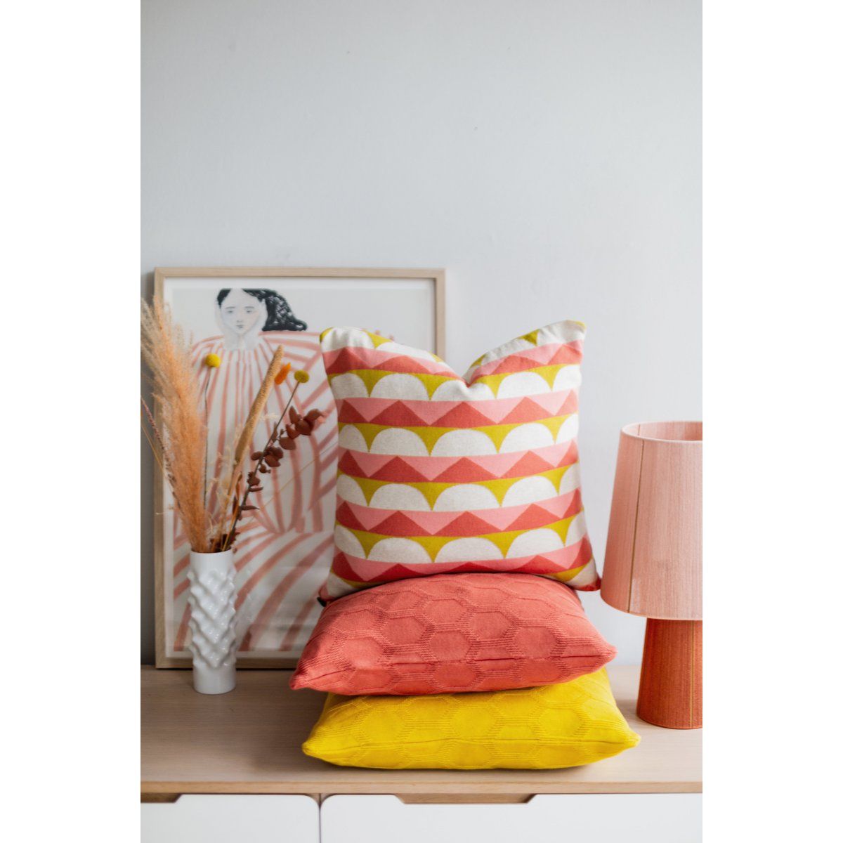 Toby Cover-copertura rosso, morbido jacquard a maglia cotone