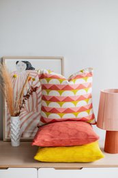 Toby Cover-copertura rosso, morbido jacquard a maglia cotone