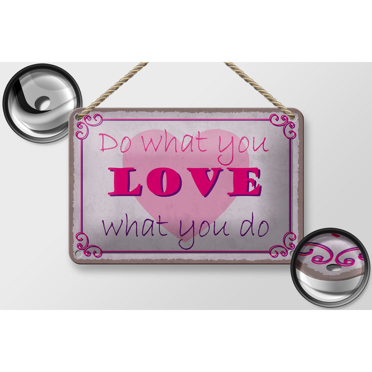 Tin sign saying 18x12cm do what love what you do decoration