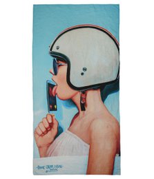 Linned strandhåndklæde Telefon Cream Licking - Algis Krisčiūnas