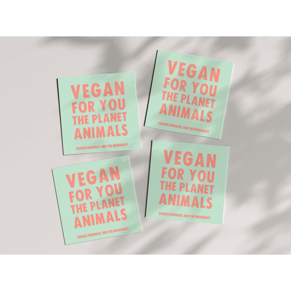 Veganske indendørs/udendørs klistermærker 'Vegan for You, Animals, Planet'