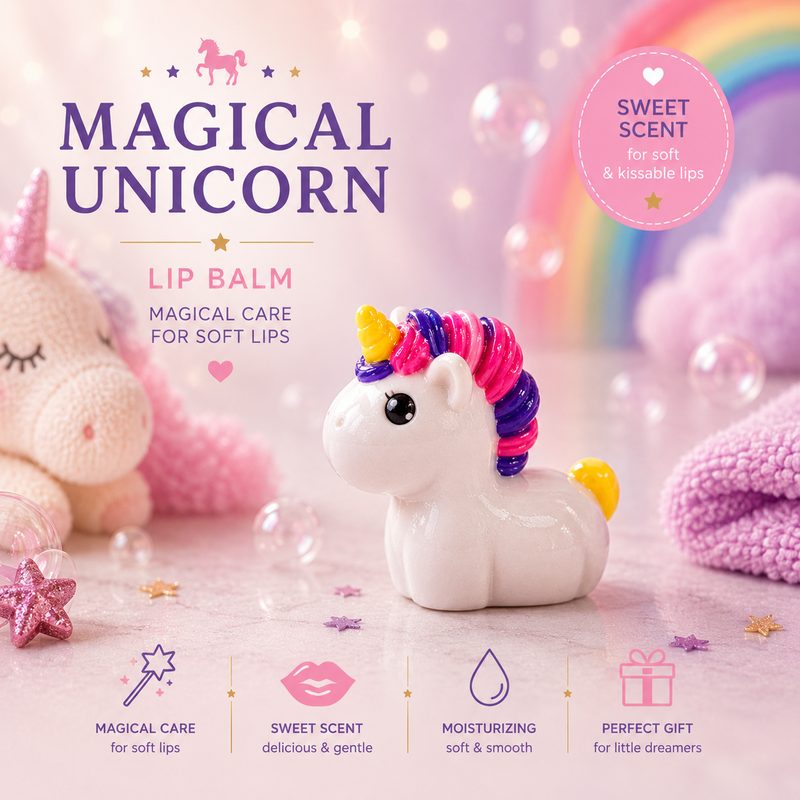 2,5 g læbepleje “Magical Unicorn” med kakaosmør