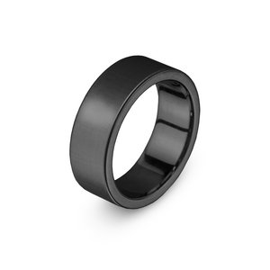 Frank 1967 7FR-0004-66 Stahlring – Herren – glatt – 8 mm breit – Größe 66 – Stahl – Schwarz