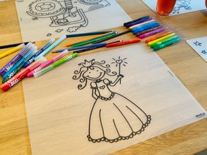 Wiedereinfärbbares Tischset Hearts Princess