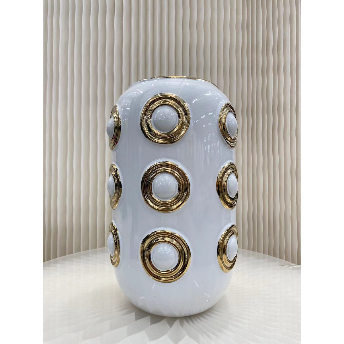 Vase doré à 3 cercles (CV11617-12-CA-205321-WIT)
