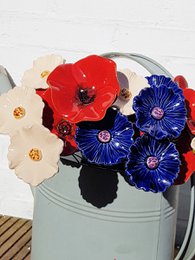 Fiore di papavero in ceramica grande 7,5 cm