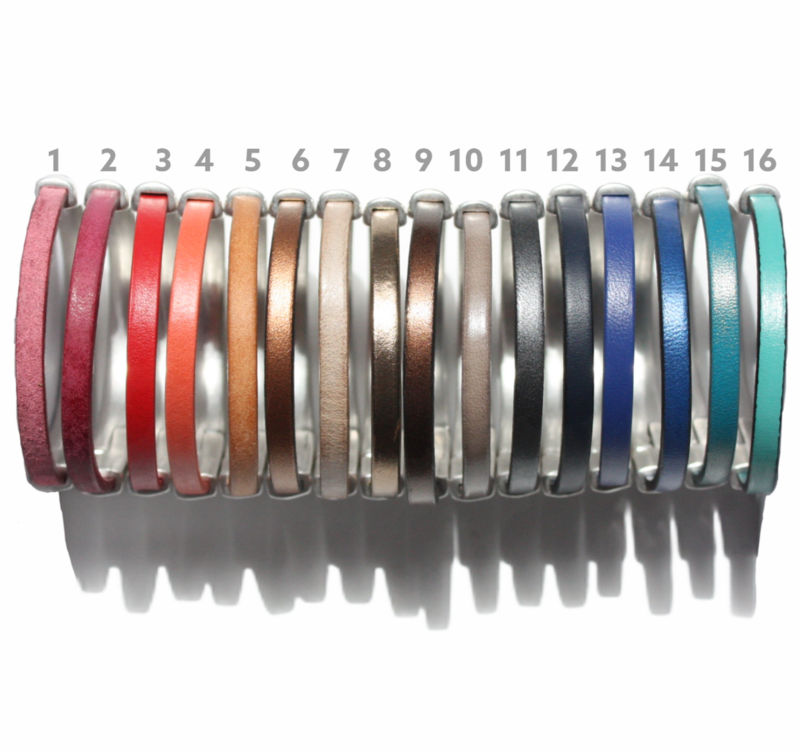 Bracciale in pelle AMACAYACÚ (argento) con chiusura magnetica