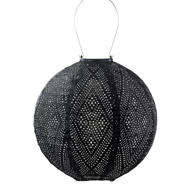 Lumiz Solar Lampion Ikat Round - 30 cm - Black