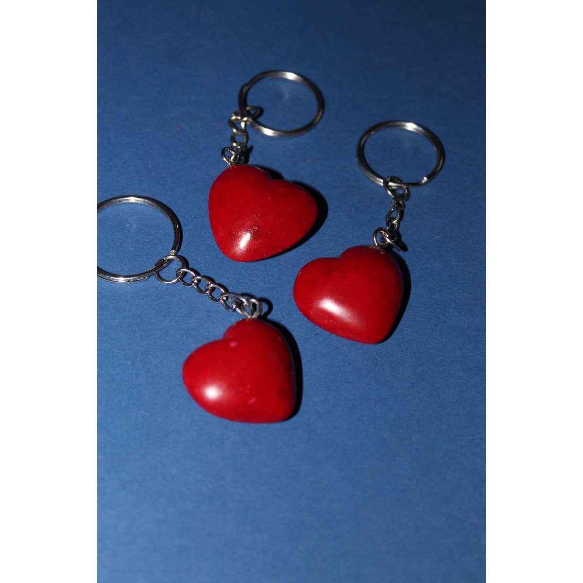 Keychain heart flat red -. Soapstone