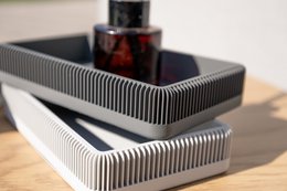 Sleek Rectangular Cool Tone Trays - Modern Ribbed Design, Perfect for Desk, Entryway, Coffee Table, or Home Organization Needs