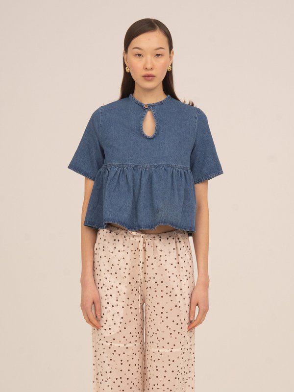 Denim top met sterrenverlichting