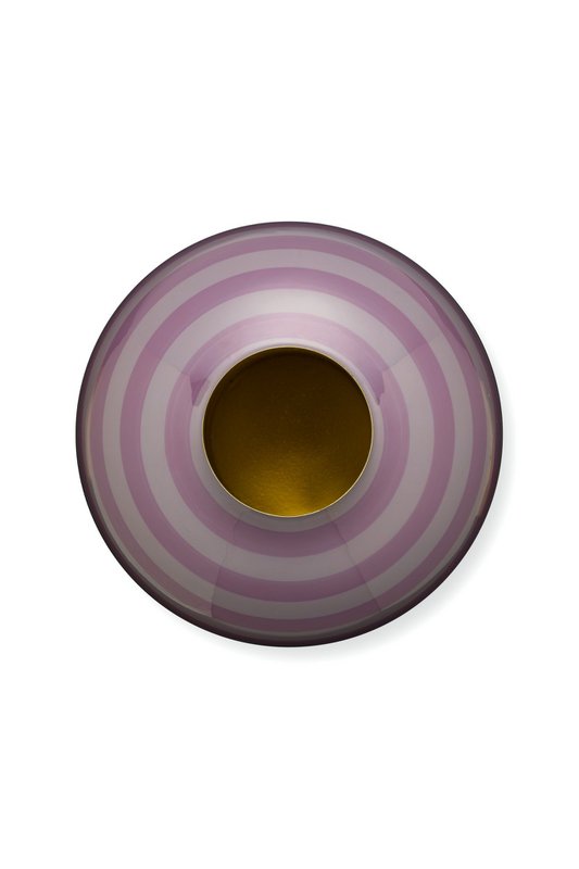 Vase Metal Stripes Lilac 32cm