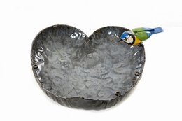 Mangeoire pour animaux de compagnie en métal ZIMBA-ARTS, mésange bleue simple, grand cœur