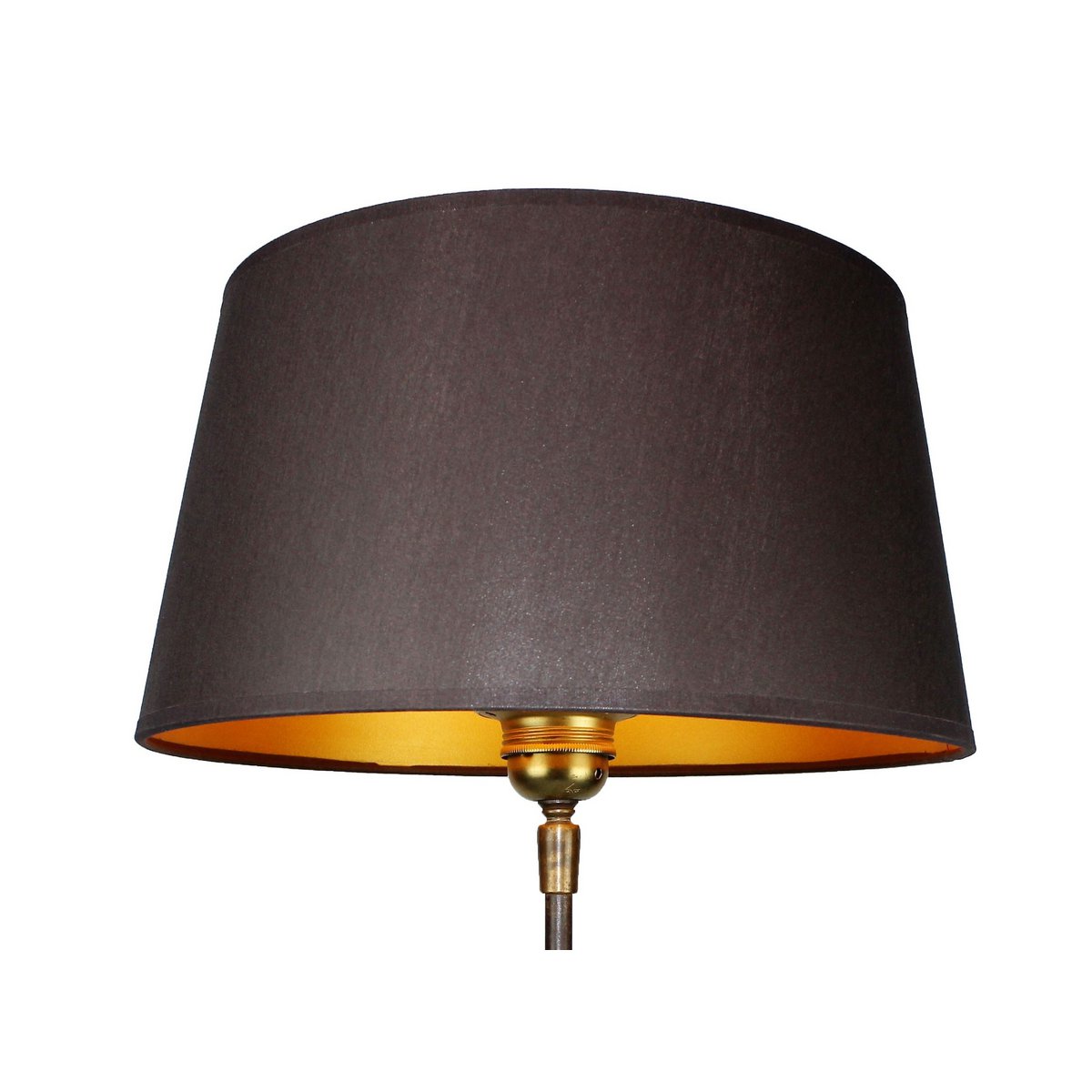 Lampenschirm Stoff schwarz/ innen gold 30/25/16 cm