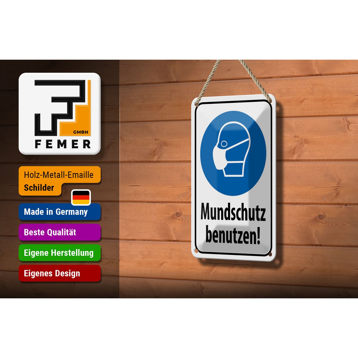 Tin sign note 12x18cm use face mask decoration