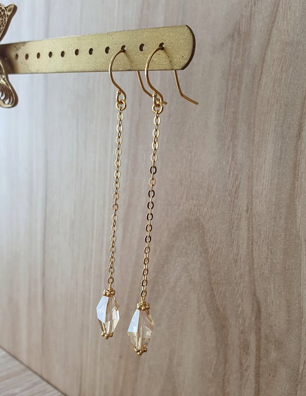 Long-length 18K gold plated  Golden Shadow earrings