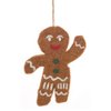 Handmade Felt Jolly Gingerbread Man Hanging Christmas Decoration