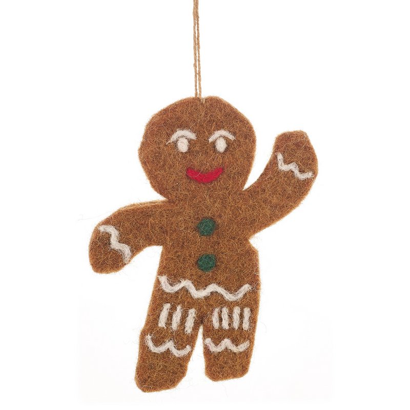 Decorazione natalizia appesa a mano in feltro Jolly Gingerbread Man