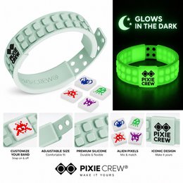 PIXIE CREW-armbånd – Glow-in-the-Dark rumvæsner, Stjernehvid