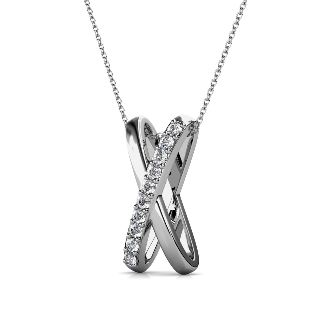 Pendentifs X Duo - Argenté et Cristal