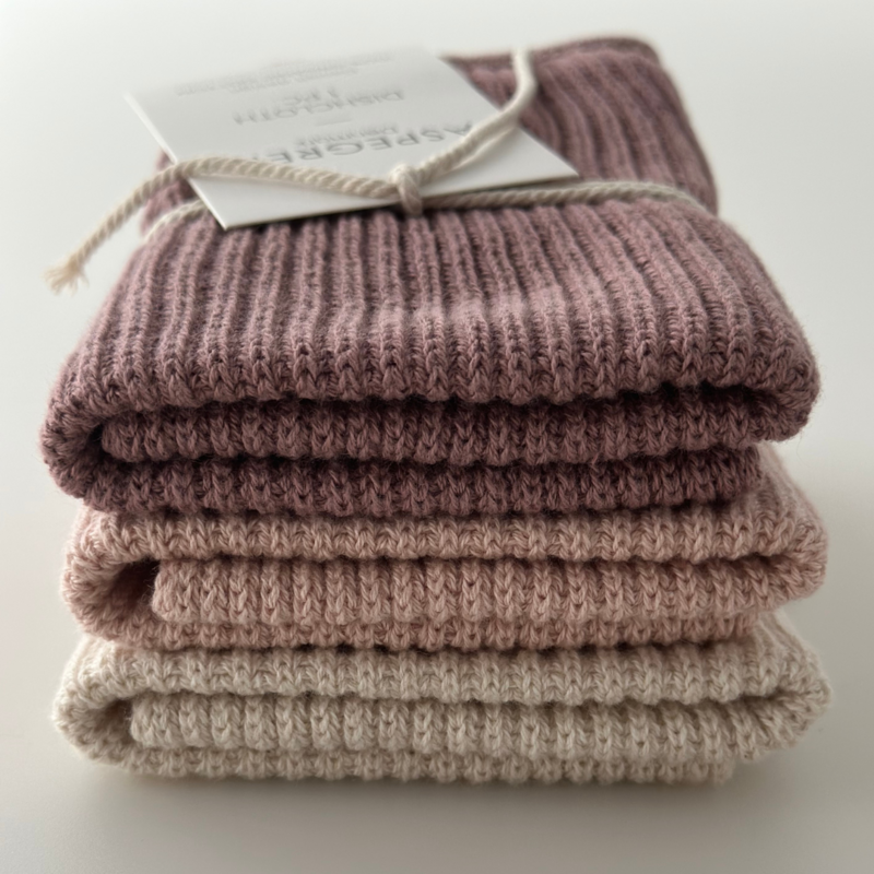Knitted Dishcloth – Ripple – Elderberry