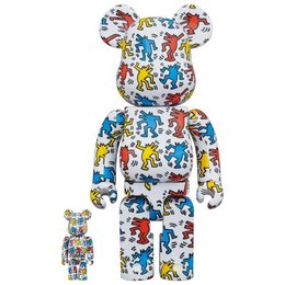 Set Bearbrick 400% e 100% - Keith Haring v9 (Dancing Dogs)